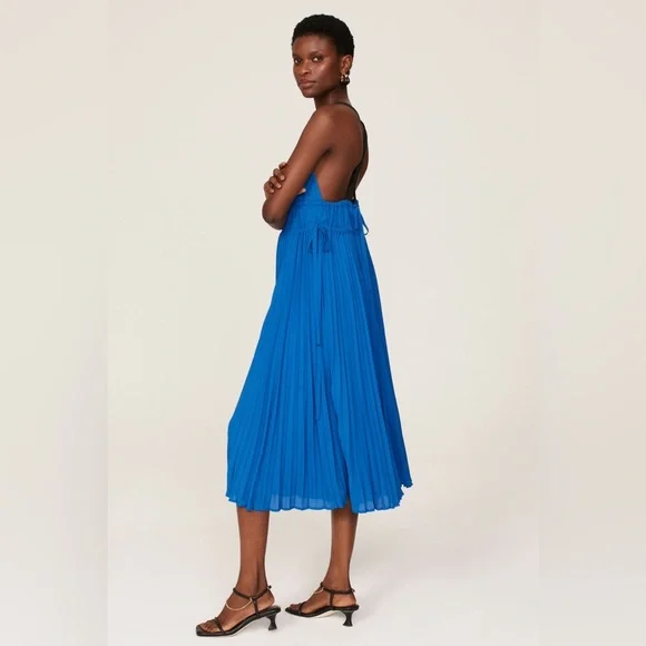 NWT Proenza Schouler Broomstick Pleated Dress Blue 10 NWT Proenza Schouler Broomstick Pleated Dress Blue 10
